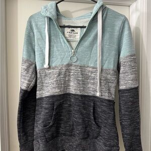 Reflex Colorblock Hoodie Blue Gray Black Long Sleeve